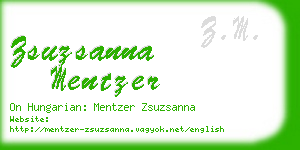 zsuzsanna mentzer business card